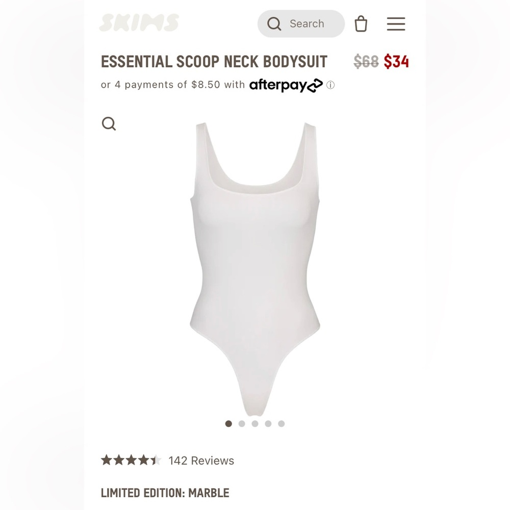 NWT - essential scoop neck bodysuit